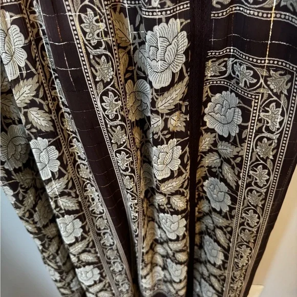 Zara Y3K Chocolate Sleeveless Babydoll Maxi Dress Crochet Front Floral Size S - Picture 5 of 7